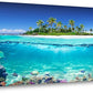 Tropical Island Coral Reef Landscape Canvas Wall Art for Living Room,Unique View Split Waterline Scenery,Beautiful Nature Summer Travel Scenic Picture Print Artwork Painting Decor,Inner Frame 24x48