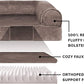 Furhaven Orthopedic Dog Bed for Large/Medium Dogs w/ Removable Bolsters & Washable Cover, For Dogs Up to 55 lbs - Faux Fur & Velvet Sofa - Driftwood Brown, Large