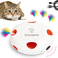 Interactive Cat Toy, Electric Cat Toys for Moving Concealed Feathers, Smart Sensor 7 Holes Whack a Mole Feather Toy, USB Charge Automatic Kitten Toys,White
