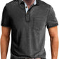 Men's Casual Polo Shirts Classic Button Basic Short Sleeve Shirt Solid Color Cotton Tees Golf Stylish Tops