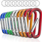 sprookber 3" Aluminum Carabiner D Ring, Caribeener Clips, Spring Snap Hook for Keychain Clip, Set of 10