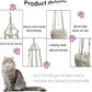 kathson Macrame Cat Hammock with Cushion,Handwoven Cats Bed,Hanging Indoor Boho Kitten Swing Beds for Playing Sleeping Climbing and Lounging(XL)