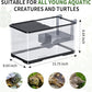 (Tank + Light + Filter Balls) Turtle Tank Kit, Turtle Tank Starter Kit,Bottom Drainage, Multi-Function Areas for Turtles, Crabs,Fishes, Amphibians,Reptiles. (15.75 x 8.64 x 8.64 Inch)