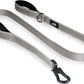 TwoEar 4FT 1IN Strong Gray Dog Leash with 2 Padded Handles, Traffic Handle Extra Control, Comfortable Soft Dual Handle, Auto Lock Hook, Reflective Walking Lead for Small Medium and Large Dogs