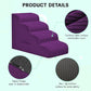 Dog Steps for Small Dogs, 4-Step Dog Ramp and Stairs for High Beds and Sofa, Non-Slip Pet Stairs Removable and Easy to Clean Cover, Purple