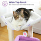 PEQULTI Cat Tree Flower Cat Tower for Indoor Cats with Private Cozy Cat Condo, Natural Sisal Scratching Posts and Plush Pom-pom for Small Cats, Purple