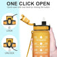 Enerbone Water Bottle, Leakproof BPA & Toxic Free, Motivational Water Bottle with Times to Drink and Straw, Fitness Sports Water Bottle with Strap for Office, Gym, Outdoor Sports