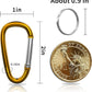 30PCS Aluminum Carabiner Clips, 2" D Shape Spring Snap Hooks Carabiner with 30PCS Keyring Keychain Hook