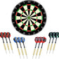 LinkVisions Dartboard with Staple-Free Bullseye, 18g Steel Tip Darts Set,12 Steel Tip Darts 18g, Dartboard Mounting Kits Included