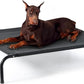 Bedsure Outdoor Elevated XL Dog Bed, Portable Indoor & Outdoor Cooling Raised Cot Pet Hammock Bed with Skid-Resistant Feet, Frame with Breathable Mesh, Black, 54 inches