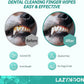 LAZYNOON Dog Teeth Cleaning Wipes - Dog Dental Wipes, Pet Dental Finger Wipes for Dogs & Cats Teeth with Brushing Beads, Removes Plaque and Tartar Buildup, Freshens Breath, 60 Count
