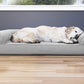 Furhaven Cooling Gel Dog Bed for Large Dogs w/ Removable Bolsters & Washable Cover, For Dogs Up to 95 lbs - Quilted Sofa - Silver Gray, Jumbo/XL