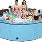 YSJILIDE Portable Dog Pool PVC Pet Swimming Bathtub Collapsible Hard Plastic Pool for Pets to Swim and Bath (L-87"x 12" Blue)