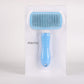 Self Cleaning Slicker Brush,Dog Brush & Cat Brush with Massage Particles,Removes Loose hair & Tangles,Skin Friendly & Promote Circulation-Blue 1