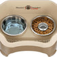 Neater Feeder Deluxe Mess Proof Dog Bowls Elevated for Large Breeds – Made in USA – No Spill Raised Slow Feeder Elevated Dog Bowl Stand, Stainless Steel Food and Water Bowl Set, Cappuccino