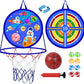 2 in 1 Basketball Hoop and Dart Board, 14" Dart Board for Kids, Basketball Hoop for Kids Toddlers, Sports & Outdoor Play, Birthday Gift Toys for 3 4 5 6 7 8 9 10 Year Old Boys Girls Kids, Party Favors