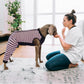 Kuoser Dog Recovery Suit, Anti Licking Dogs Rear Leg Sleeve, Abdominal Dog Surgical Suit with Pants Cover Protect Wounds, Dogs Elbow Protector Soft Pet Surgery Onesie Cone Alternative, Pink XL