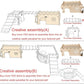 Castle Chinchilla House - Small Animal Hideout for Chinchilla Guinea Pig Hedgehog, or Rat - Ventilated Wooden Guinea Pig Hut Habitat with Multiple Doors (Large)