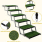 Extra Wide Dog Stairs for Car, Portable Folding Dog Ramps,Doggy Steps for Large Dogs with Non-Slip Grass Rug for Cars, SUV, Trucks, Lightweight Pet Ramp Supports Up to 200 lb, 6 Steps