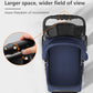 Pet Stroller with 3 Wheels for Small/Medium Pets, Portable Travel Foldable Carrier Jogger for Dog Cat Puppy Kitty, Rear Wheel Breaks, Storage Basket, Visible Mesh Weather Cover (Navy Blue)