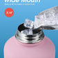 Water Bottle Insulated 64 oz with Straw & 3 Lids, Coolflask Half Gallon Water Jug Large Metal Stainless Steel Wide Mouth, Non-BPA Keep Cold 48H Hot 24H, Bubblegum Princess