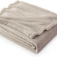 Bedsure Fleece Throw Blanket for Couch Oxford Tan - Lightweight Plush Fuzzy Cozy Soft Blankets and Throws for Sofa, 50x60 inches