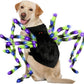 Dog Halloween Costume Large Breed, Furry Dog Spider Costume with 64 LED, Funny Halloween Dogs Costumes for Large Dogs Medium Pet Halloween Party Cosplay (Green)