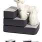 3-Step Adjustable Dog Stairs for Sofa and Couch, Dog Steps for Small Dogs and Cats, Foldable Pet Stairs for Low Bed Climbing, Non-Slip Pet Step Indoor, Grey