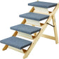 VEVOR Wood Pet Stairs/Pet Steps, 2-in-1 Foldable Wooden Dog Stair for Beds, Sofa and Cars, Dog Stairs & Ramp with 4 Steps for Small Medium Large Pet, up to 150 lbs
