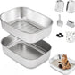 Stainless Steel Sifting Litter Box with Lid, Metal Litter Pan with Scoop for Big Cats Multi Cat, Extra Large Cats Litterbox Odor Control Easy Clean