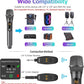 Aveek Wireless Microphone for Karaoke, 2.4GHz Rechargeable Karaoke Microphone(Work 10hs), for Speaker, Karaoke Machine,Church, Speech, Wedding, Party Singing, Grey&Red, 2 Packs