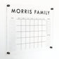 Personalized Clear Acrylic Calendar for Wall, Calendar Whiteboard for Wall, Dry Erase Wall Calendar, Wall Calendar Organizer System for Home (Block, Black, 23"W x18.5"H)
