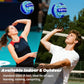KUYOTQ Official Size 5 in&Outdoor Beach Volleyball,3MM Thickened Surface Soft Leather Youth Womens Mens Volleyball for Game Gym Training(Deflated) (Blue-Wave)