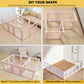 30.3“H 2PCS Extension Kit - Door+Panel, T-Buckles for Compartment, Expandable Clear Dog Play Pen Acrylic Dog Playpen Indoor,for Puppy Cat Bunny Small & Medium Dogs (Pink-30.3" H, 2PCS)