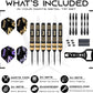 IgnatGames Premium Steel Tip Darts – 3/6/12 Pack Brass Barrels with Aluminum Shafts, 16 GlideXPro Flight Set, Tool Kit & Giftable Case