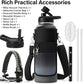 Insulated Water Bottle | Thickened Stainless Steel Vacuum Metal | Portable Sports Water Jug for Gym and Hiking with Straw, Carrier Bag, Handle Strap | BPA-Free 40 oz