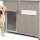 Large Dog House Outdoor XL Wooden Dog House with Weatherproof Asphalt Roof, Chew-Resistant Frame, Removable Floor, for Medium to Large Dogs Indoor Outdoor Use (Grey, 43.3"L x 29.5"W x 33.5"H)