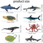 TOYMANY 24pcs Mini Ocean Animal Figurines: Realistic Cake Toppers with Sharks, Whales & Octopus - Great for Kids' Parties, Gifts & School Projects