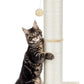 PAWSCRAT Cat Scratching Post 32" Tall, Large Diameter Natural Sisal Cat Scratch Post with Dangling Ball, Scratch-Resistant and Durable Tall Cat Scratcher for Indoor Cats, Protect Your Furniture, Beige