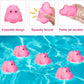 18 Mini Rubber Hippo Toys - PVC Small Animal Models, Pink Hippo Bath Buddy Size 1.1-2.48 inches, Suitable for Children, Party Favors, Bath Toys, and Educational Games.