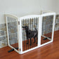 ZJSF Freestanding Panel Gate for Indoor Doorways, Stairs, or Hallways - Foldable White Wooden Dog Gates - Support Feet Included - 32" Height - 4 Panels