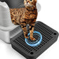 Cat Litter Box Ramp Mat with Filter Function, Cat Step Pedal Stool for Self-Cleaning Litter Box, Easy to Clean, Ideal for Kitten & Elderly Cats (Black)