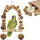 Nut Perch Stand with Interchangeable Materials – Natural, Safe Bird Playset for Beak Exercise & Mental Stimulation