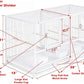 Combo Stacker Center Divided Breeder Breeding Bird Flight Double Rolling Cage for Aviaries Canaries Cockatiels Lovebirds Finches Budgies Small Parrots One Stacker