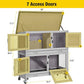 Aivituvin 2-Tier Rabbit Hutch with Tarp Door and Wheels Bunny Cage Indoor Outdoor Guinea Pig Cage Expandable with Pet Playpen 36" L, Grey