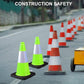 OrangeStar 4-Pack 18" Traffic Cones with Weighted Rubber Base, 6" Reflective Collar, Green Safety Cones for Parking Lot, Road Construction, Warehouse, Highway, Weatherproof PVC