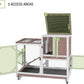 Rabbit Hutch Outdoor Indoor,Two Story Wooden Bunny Cage with Casters,Guinea Pig Cage for Small to Medium Animals with Waterproof Roof and Leakproof Tray