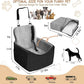 Dog Car Seat for Small/Medium Dogs - Dog Booster Seat with Safety Straps & Non-Slip Base, Travel Pet Car Seat with Storage Pockets, Washable & Removable, Suitable for Dogs Under 35 lbs (Black&Gray)