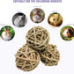 10 Pcs Small Animals Play Balls Rolling Activity Chew Toys Gnawing Treats for Rabbits Guinea Pigs Chinchilla Bunny Natural Balls, Pet Cage Entertainment Accessories(10Pcs)