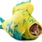 Luxurious Eco-Friendly Merino Wool Cat Cave Bed Fish Design - Foldable Hideaway Pod for Indoor Cats - Premium Felt Kitten Beds - Covered Cat House for Ultimate Cozy Comfort by Woolygon